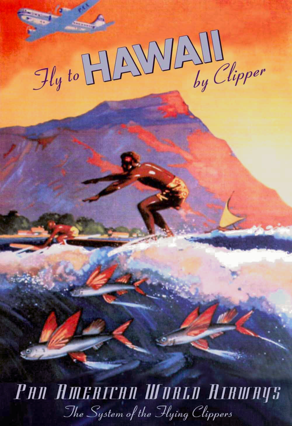 Pan American Clipper to Hawaii Surf Poster 0000-8054