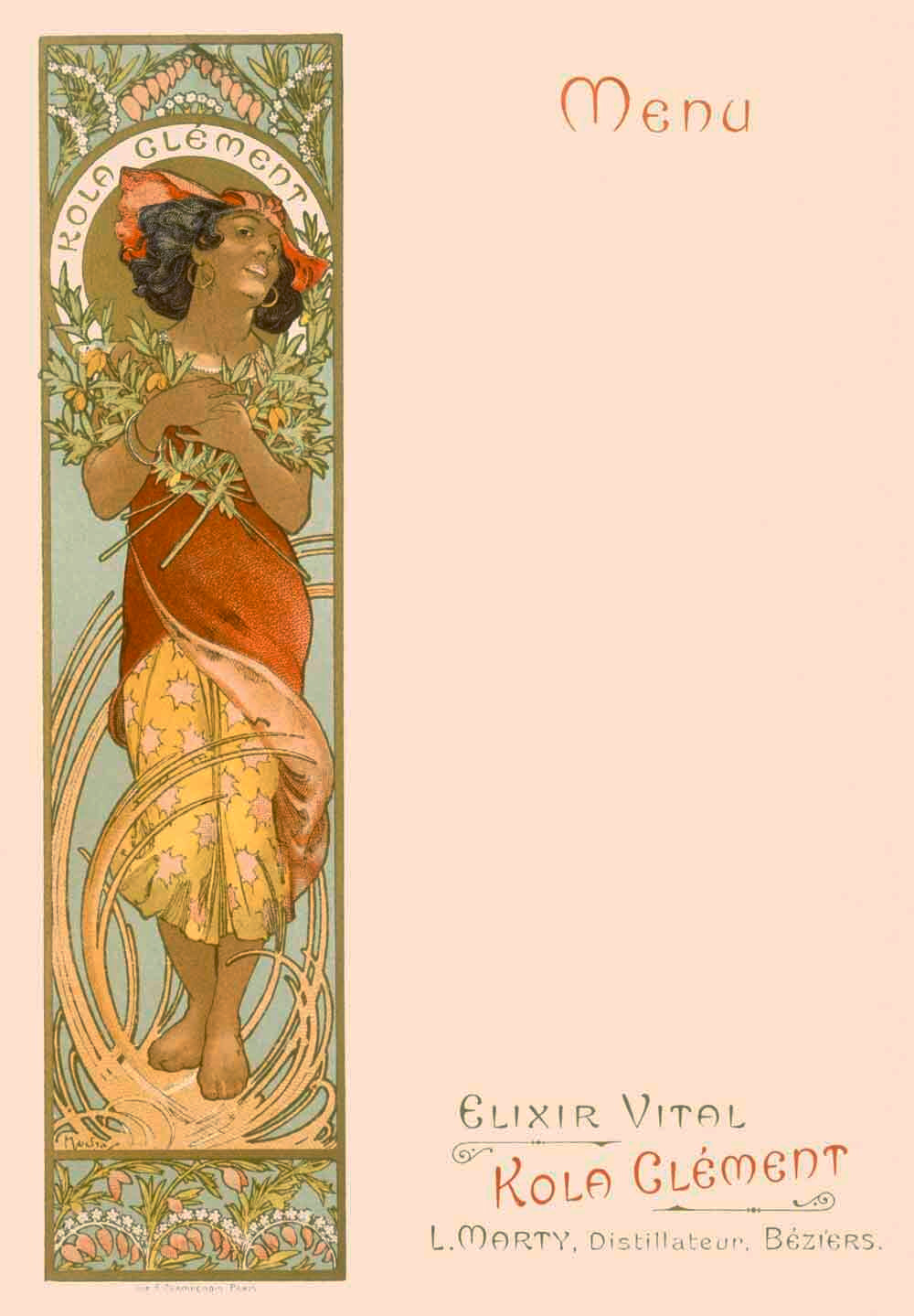 Mucha Kola Clement Menu Poster 0000-8264