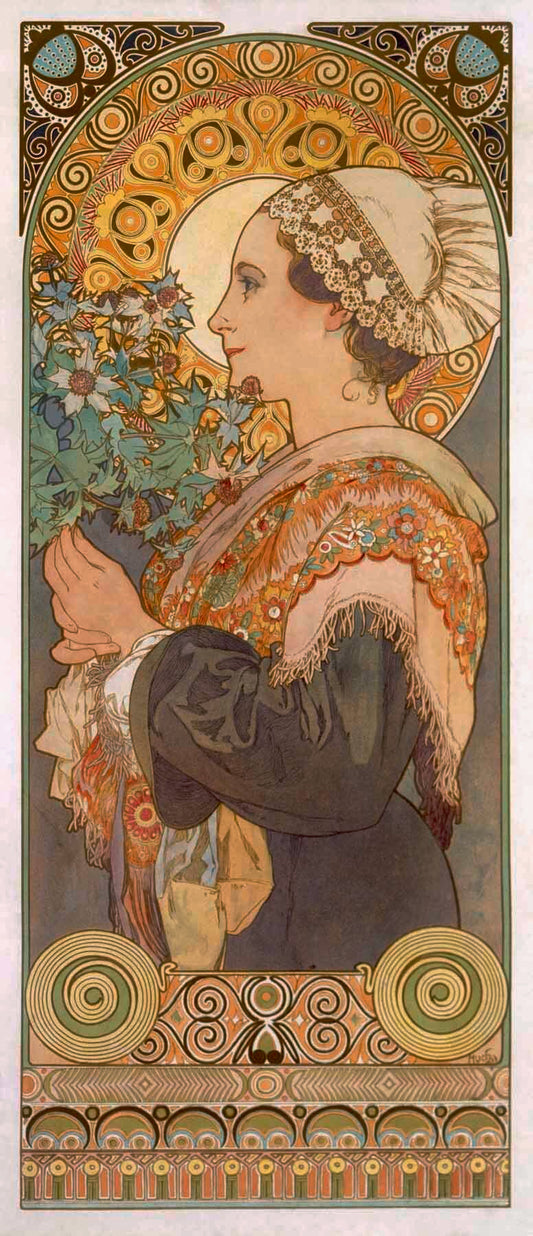 Mucha Nouveau Quill and Primrose Poster 0000-8433