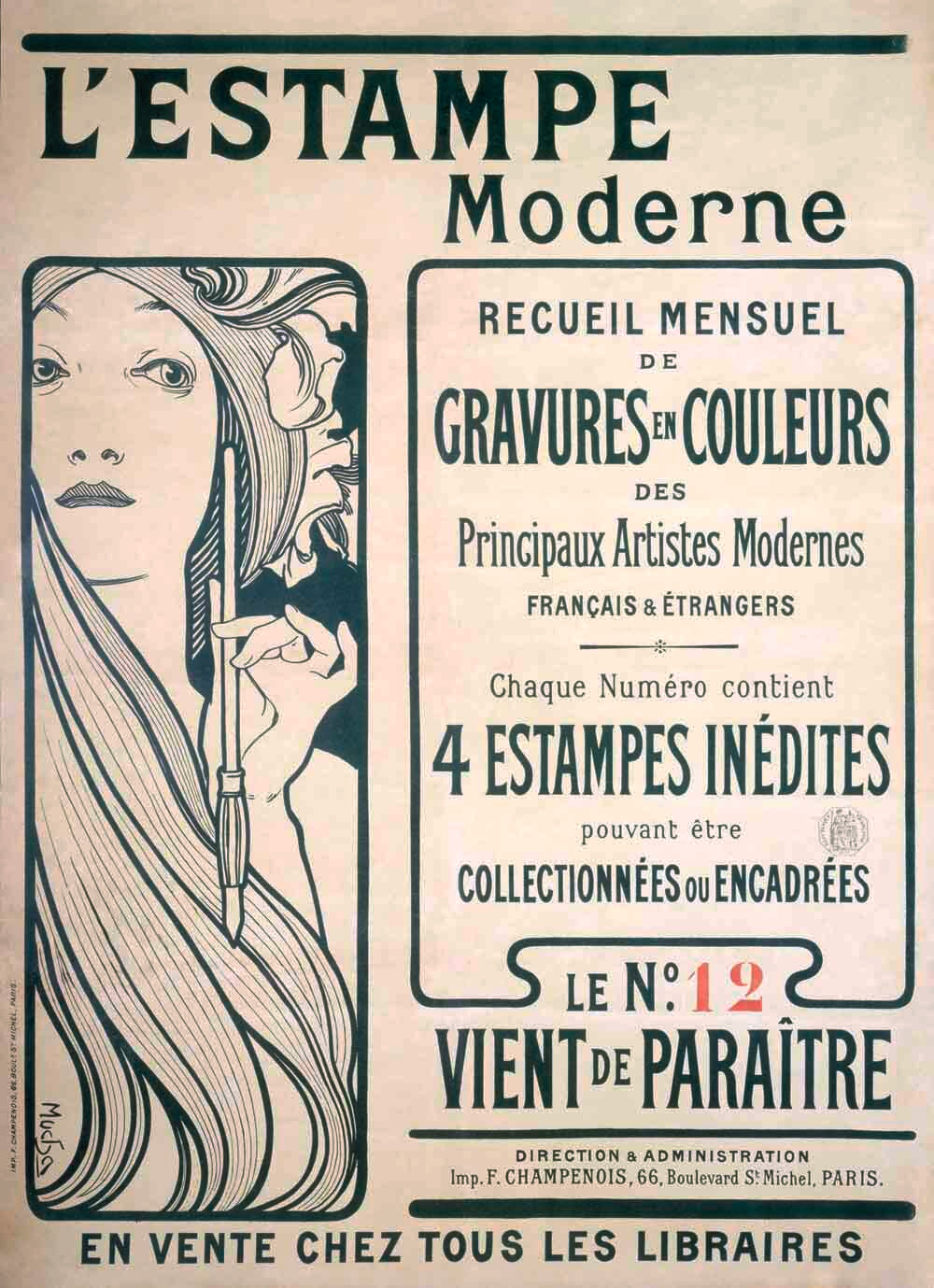 Mucha Nouveau Modern Litho Poster 0000-8434