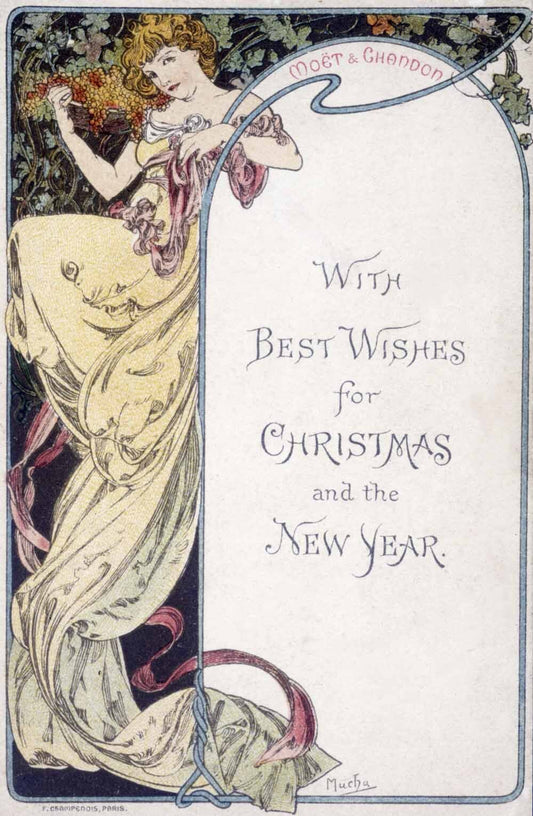 Mucha Nouveau Christmas Card Poster 0000-8472