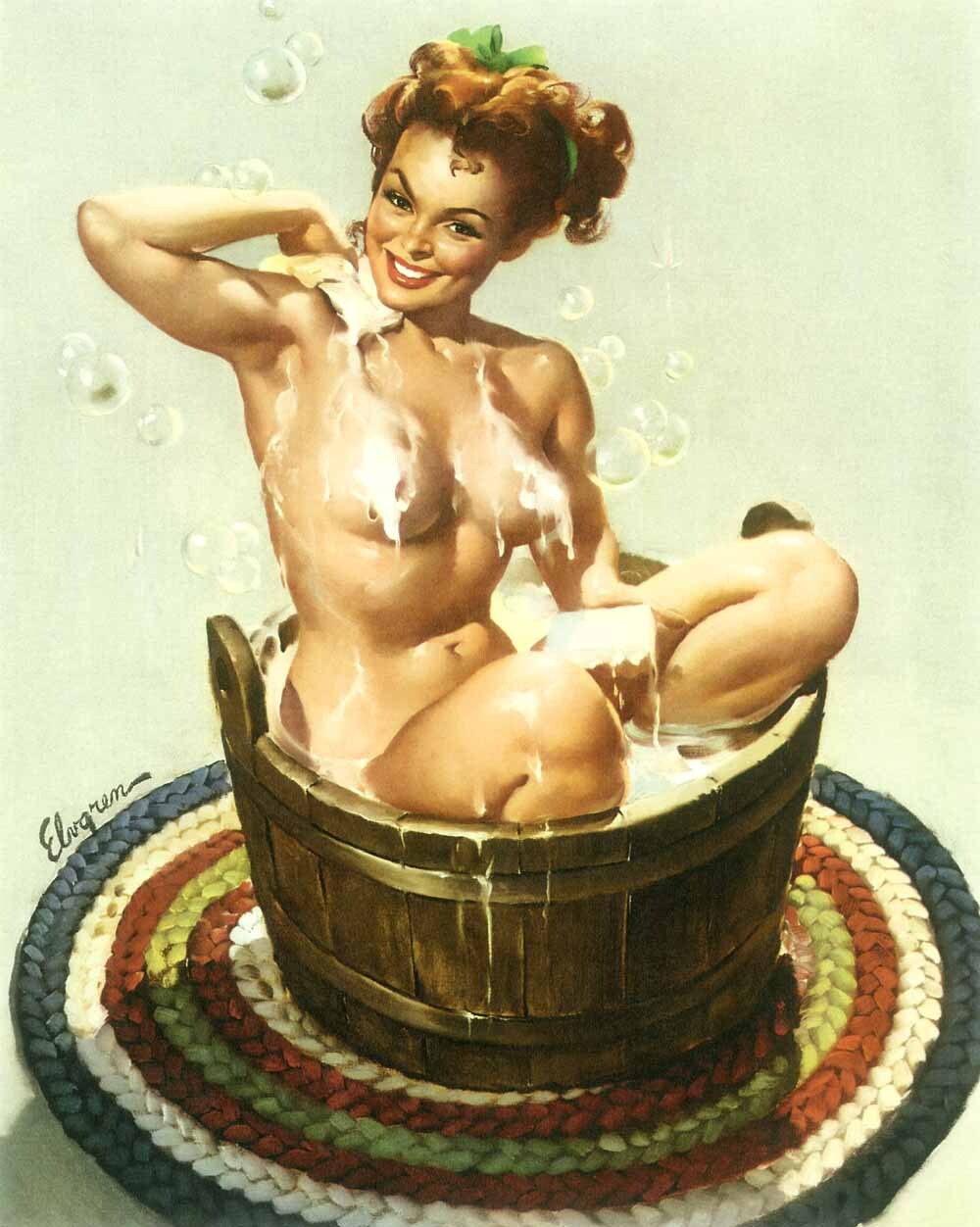 Bathtub Soap Pin Up Girl Poster 0000-8501
