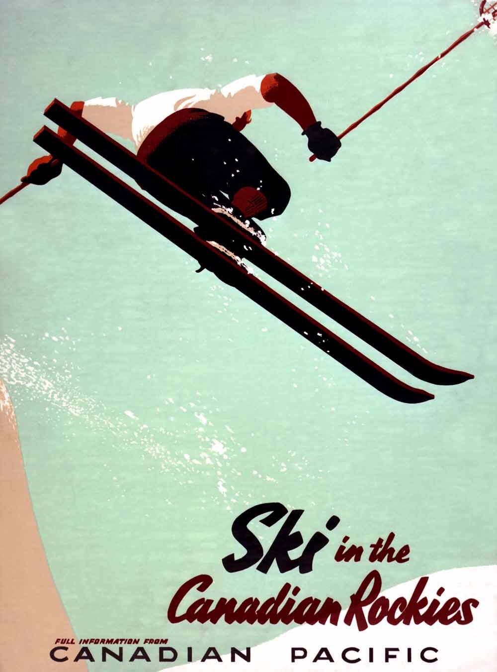 Canadian Pacific Snow Ski Rockies Poster 0000-8748