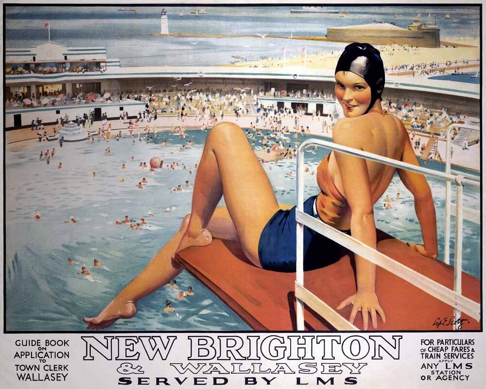 New Brighton and Wallasey, LMS poster, 1923-1947. 0001-3110