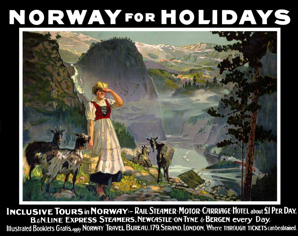 Norway for Holidays', B&N Line poster, c 1930s. 0001-3121