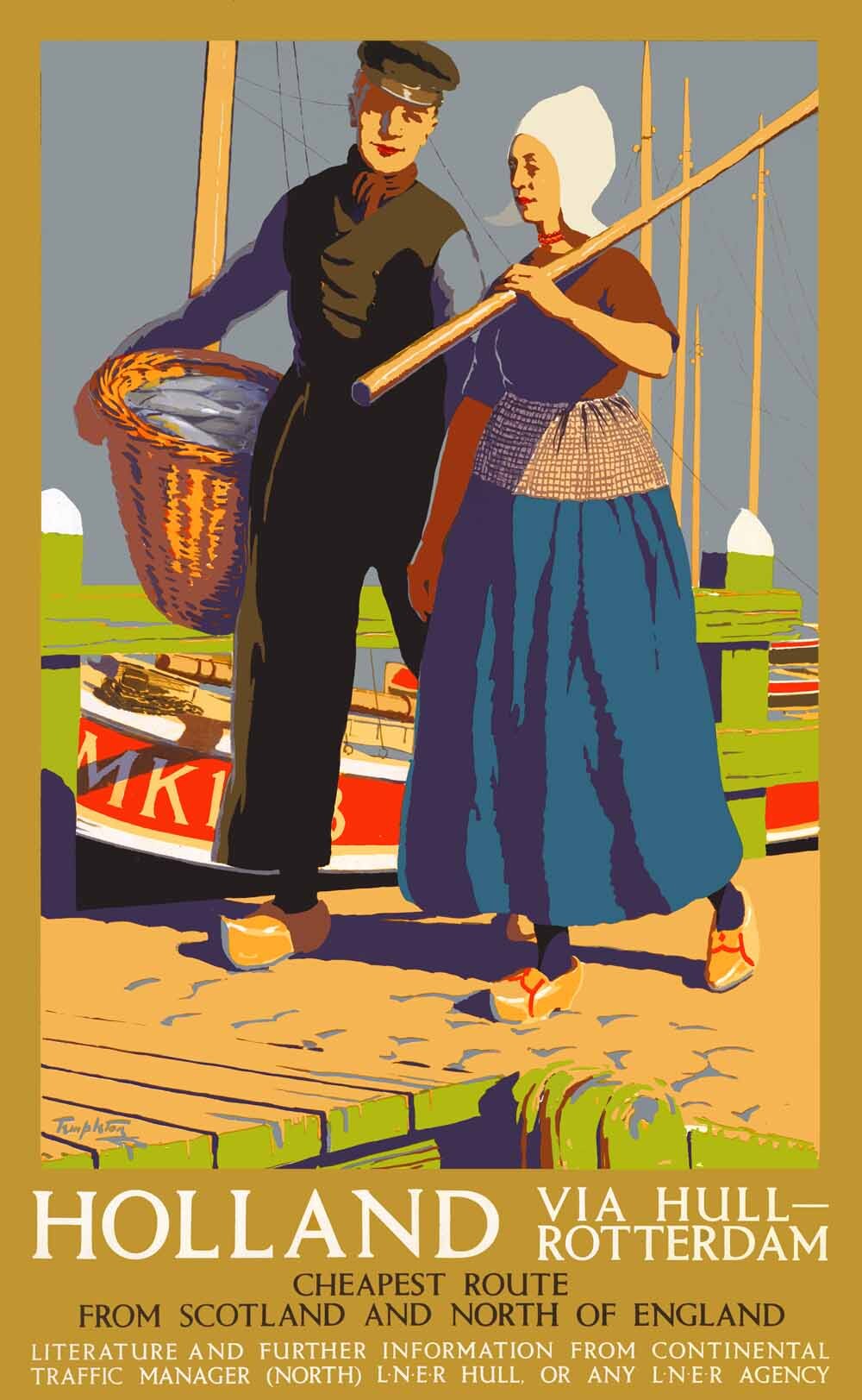 Holland via Hull-Rotterdam, LNER poster, 1923-1947 0001-3145