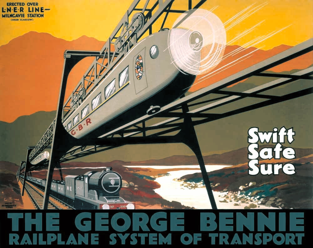 The George Bennie Railplane, LNER poster, 1929. 0001-3178