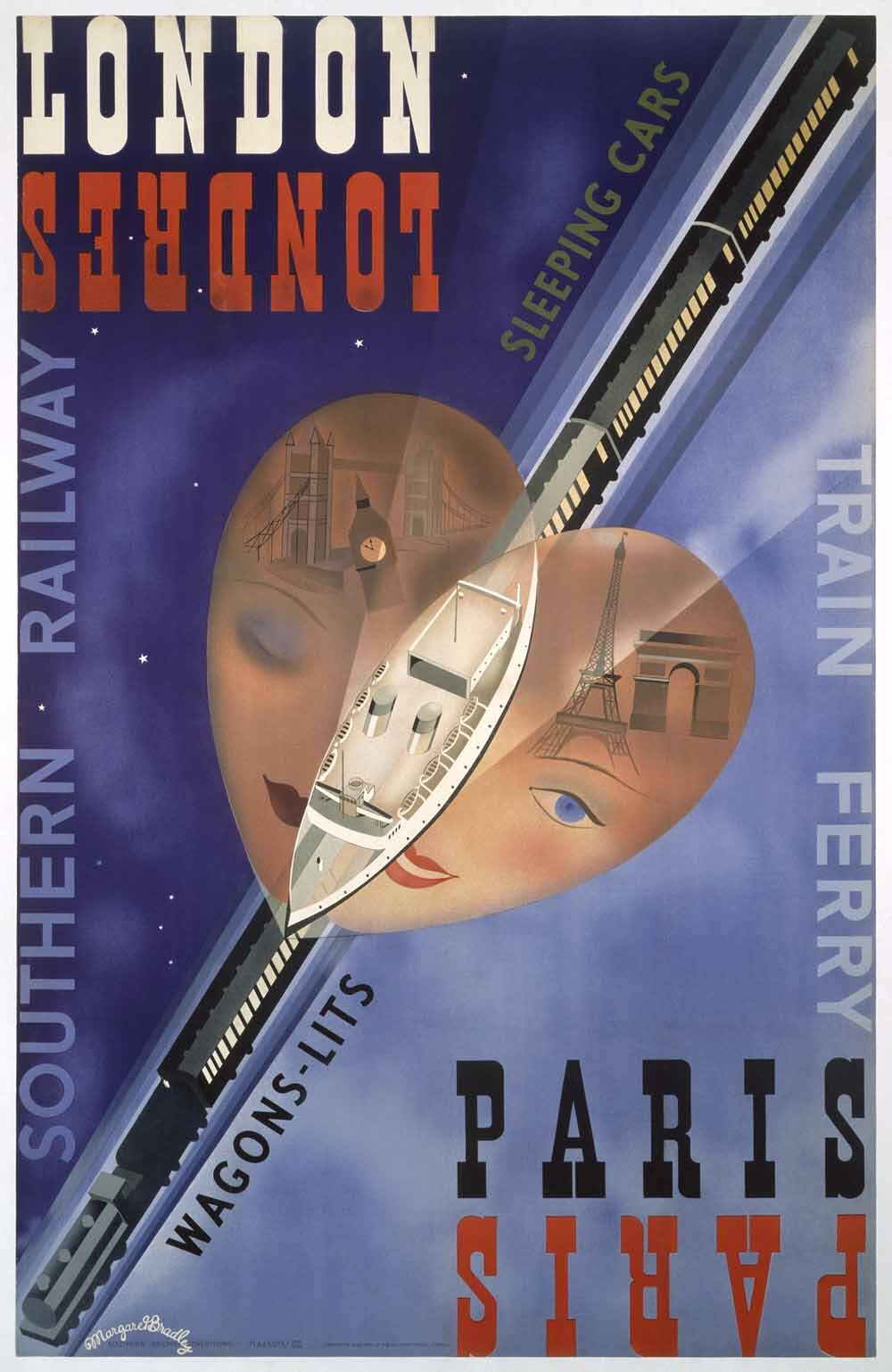 London-Paris Train Ferry, SR poster, 1939. 0001-3272