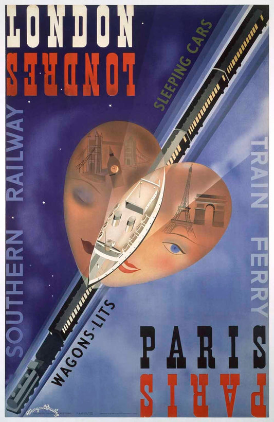 London-Paris Train Ferry, SR poster, 1939. 0001-3272