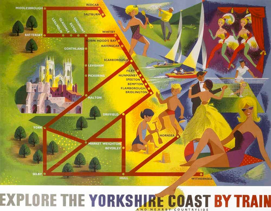 Explore the Yorkshire Coast by Train BR poster 0001-3541