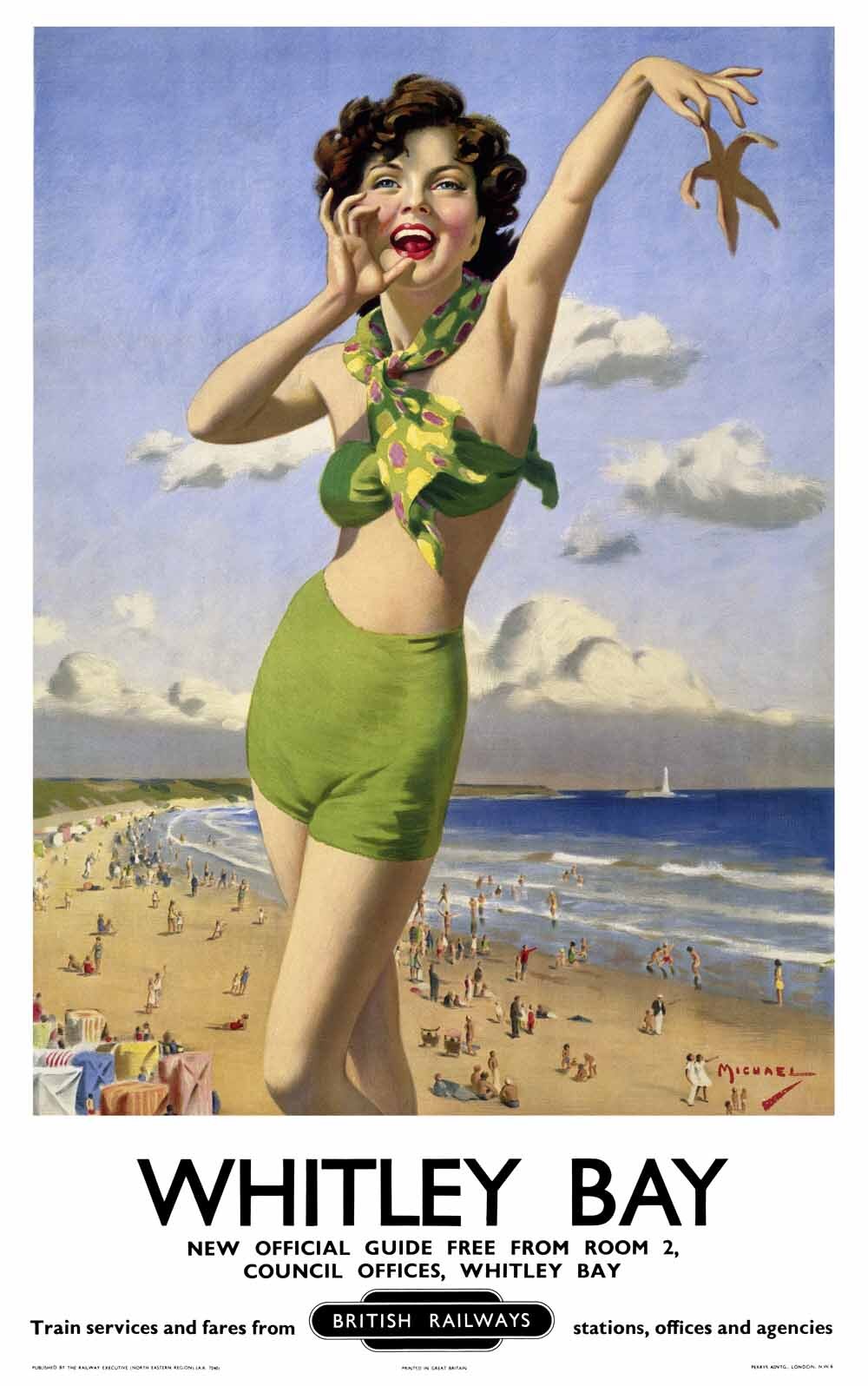 ‘Whitley Bay’, BR poster, 1948-1965. 0001-3587