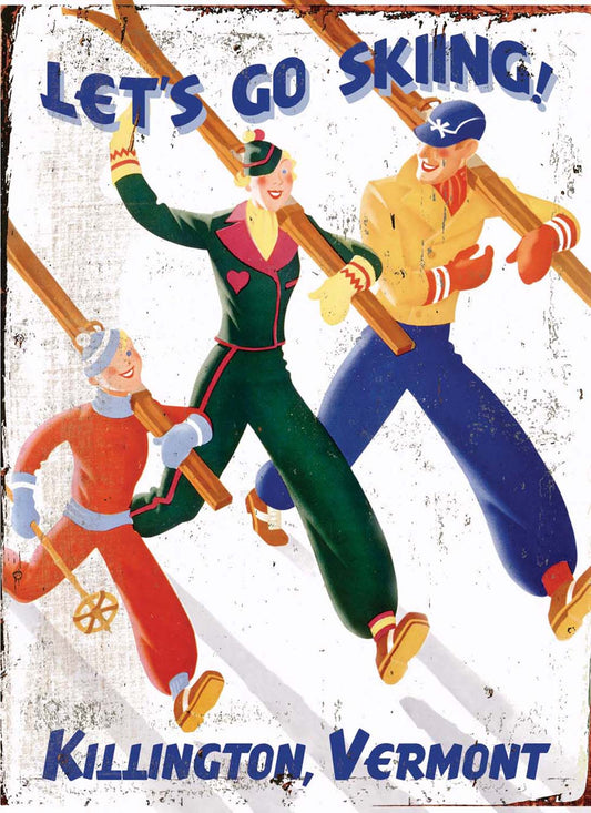Vintage Ski Family Poster Customizable 0003-1690