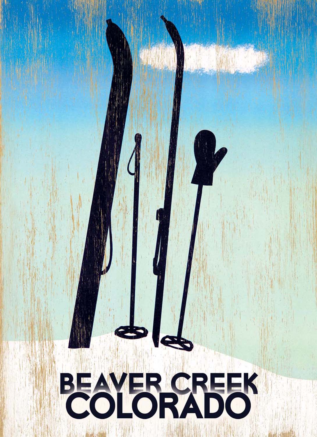 Vintage Ski Shadow Poster Customizable 0003-1691