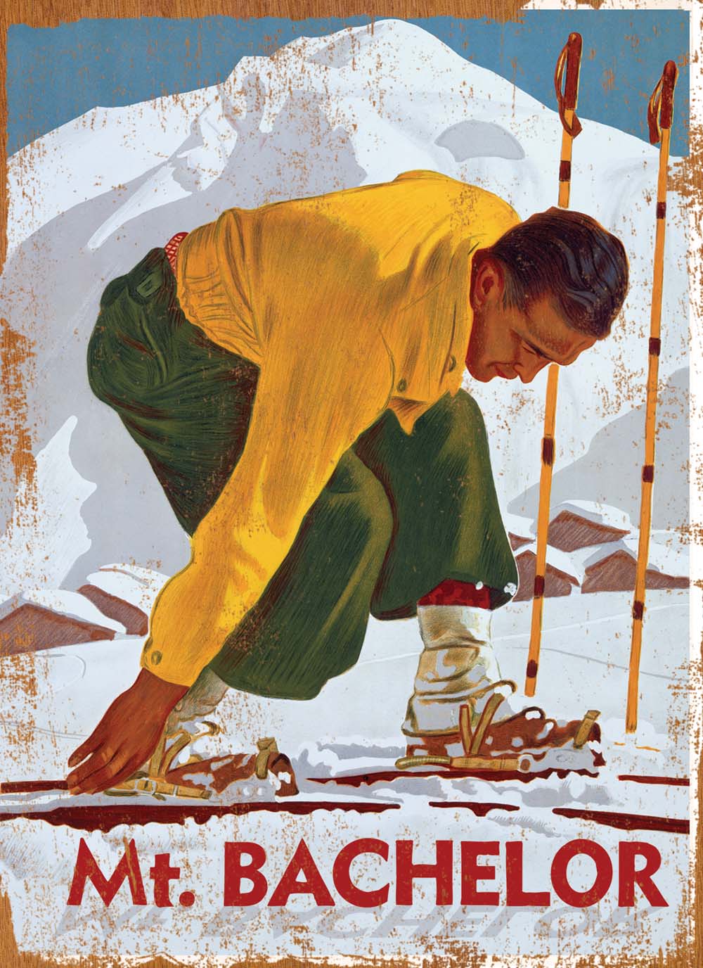Vintage Ski Man Poster Customizable 0003-1699