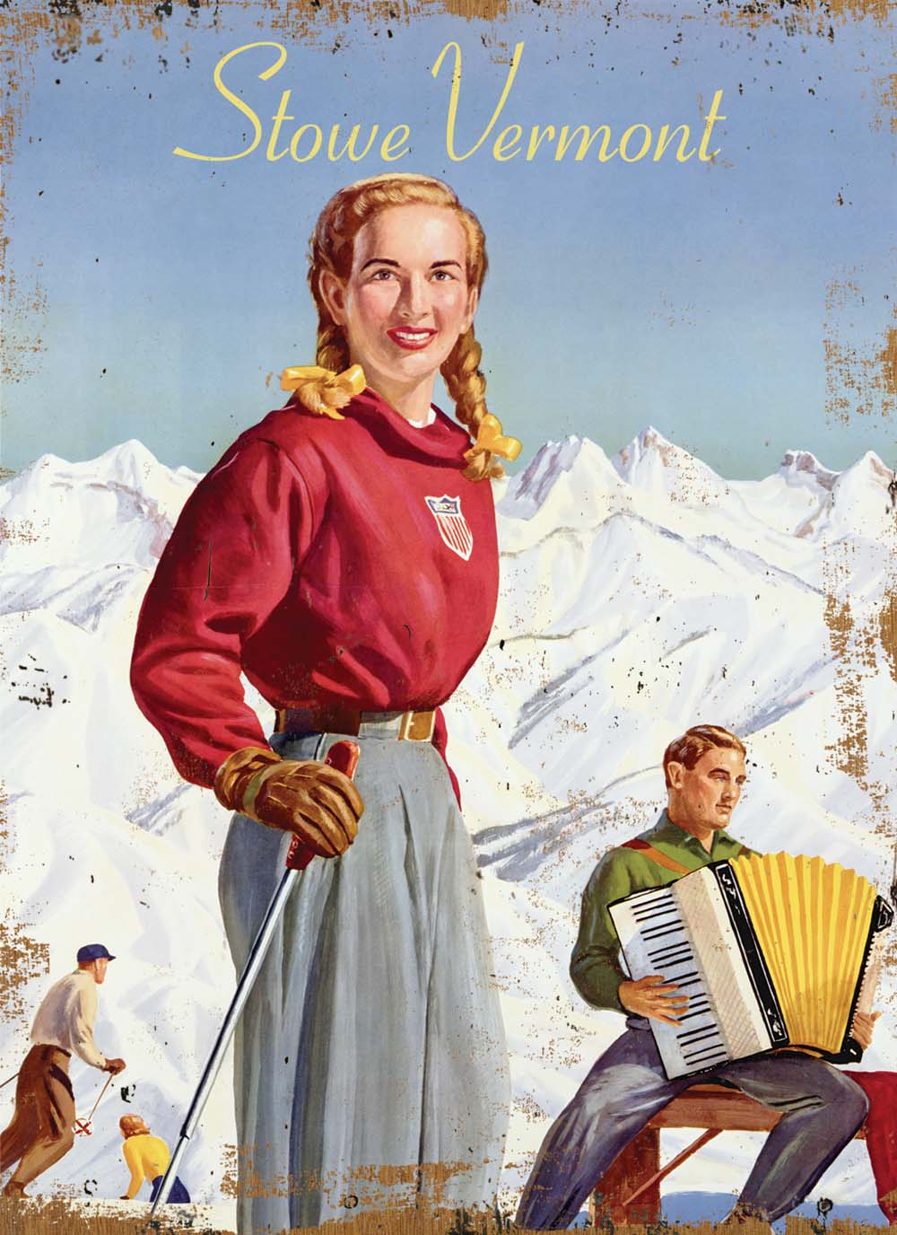 Vintage Downhill Ski Athlete Customizable 0003-1701