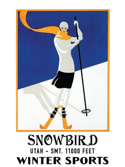 Vintage Ski Woman Poster Customizable 0022-0017
