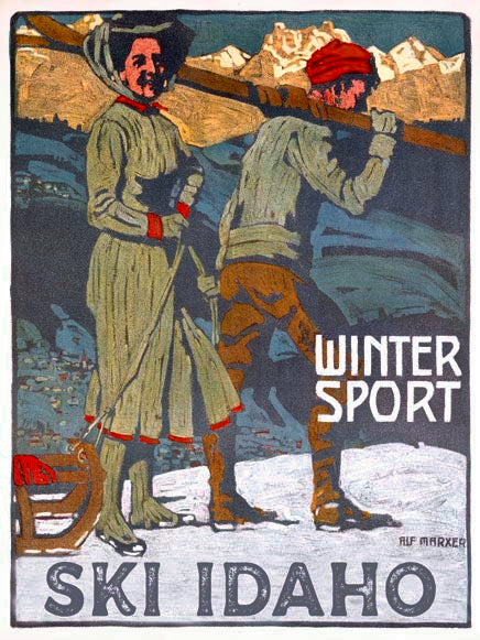 Vintage Winter Sport Ski Poster Customizable 0022-0122