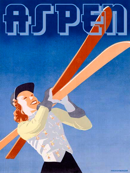 Vintage Ski Woman Poster Customizable 0022-0167