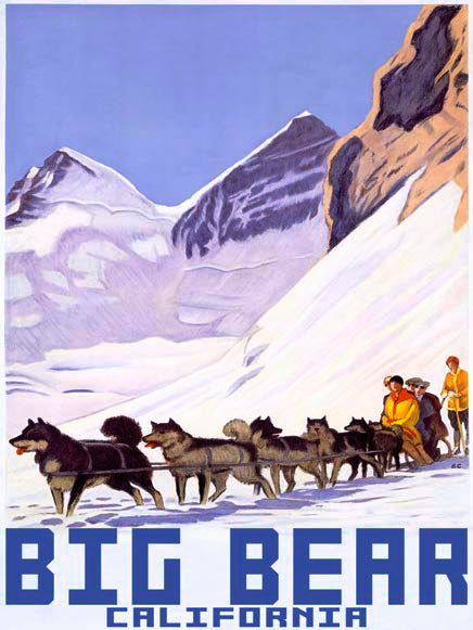 Vintage Dog Sled Tour and Ski Poster Customizable 0022-0244