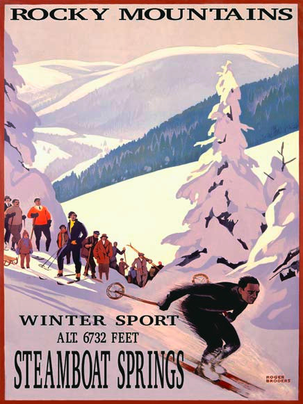 Vintage Winter Sport Downhill Ski Poster Customizable 0022-0273