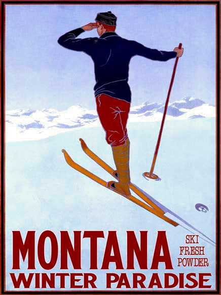 Vintage Ski View Man Poster Customizable 0022-0341