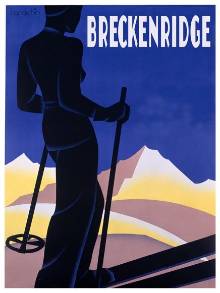 Vintage Ski Silhouette Poster Customizable 0022-0575