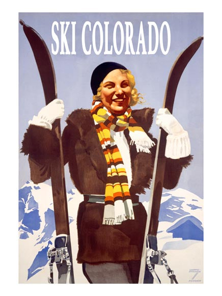 Vintage Ski Woman Poster Customizable 0022-0682