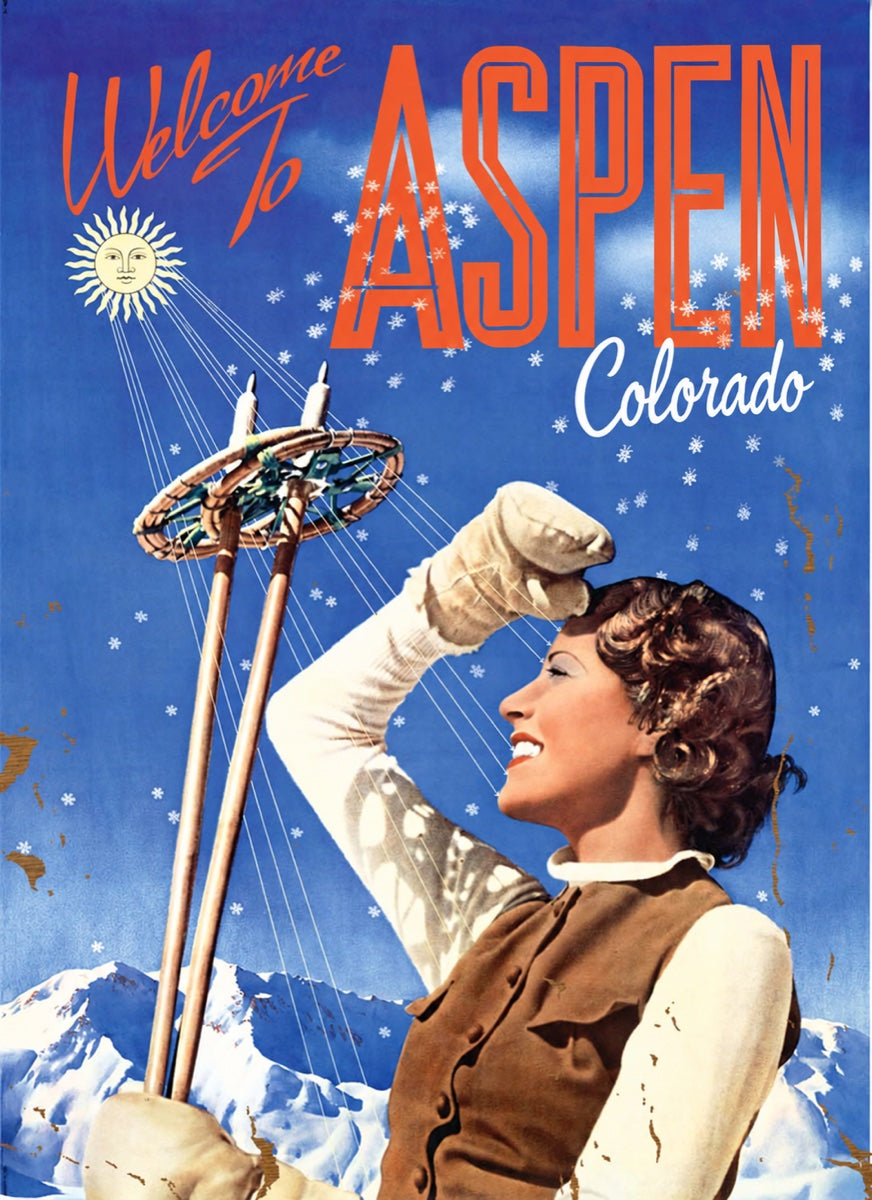 Welcome to Aspen, Colorado ski poster